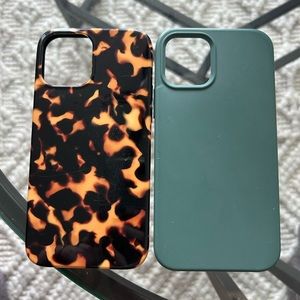 iPhone 12 Phone Case (Green & Tortoise)